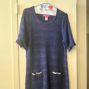 Lilly Pulitzer Beckington Sweater dress True navy metallic - worn 1X